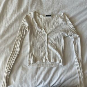 Brandy Melville white button long sleeve